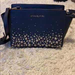 Michael Kors Selma navy studded purse